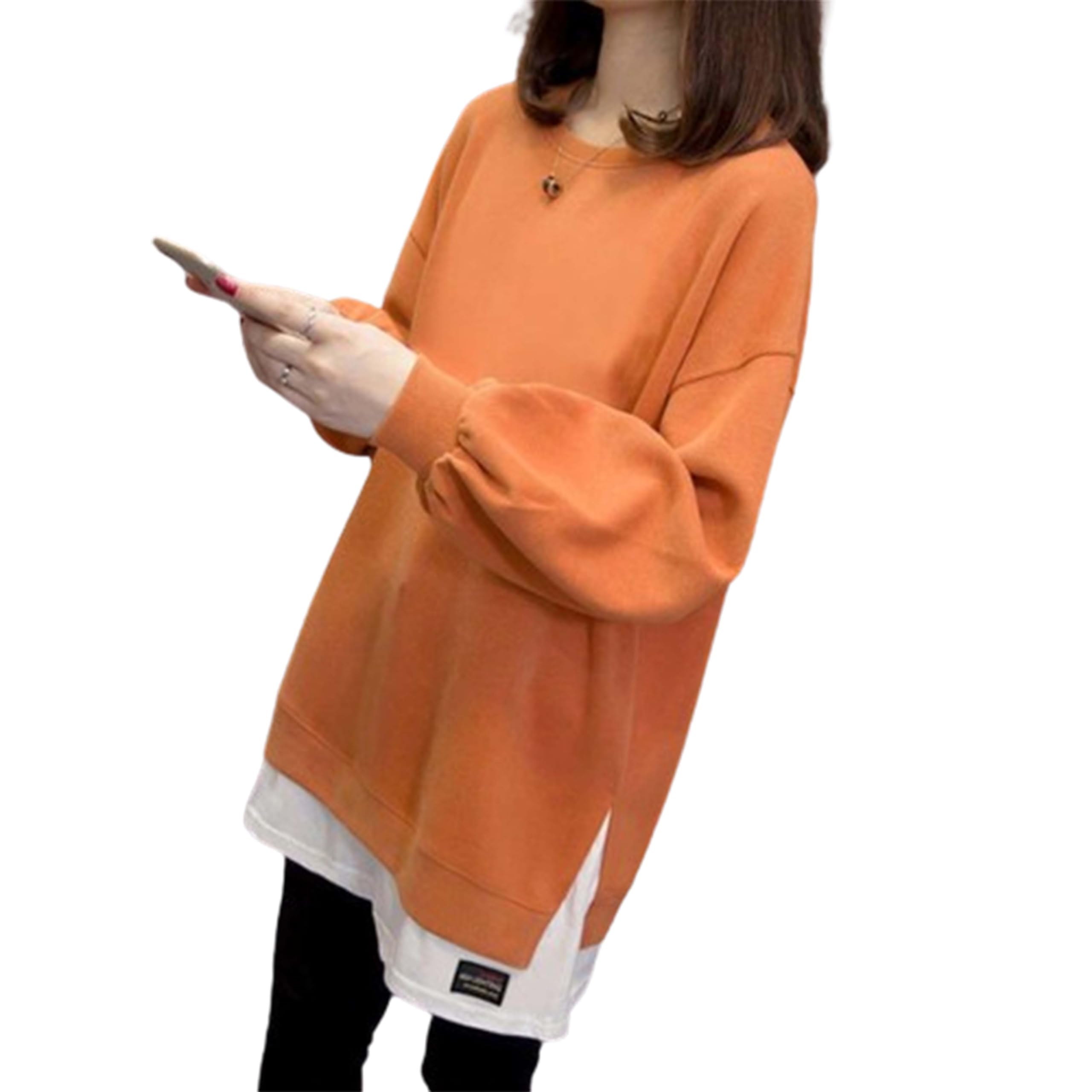 Amazon.co.jp: [Kaolee] レイヤード風 ロング丈 Tシャツ