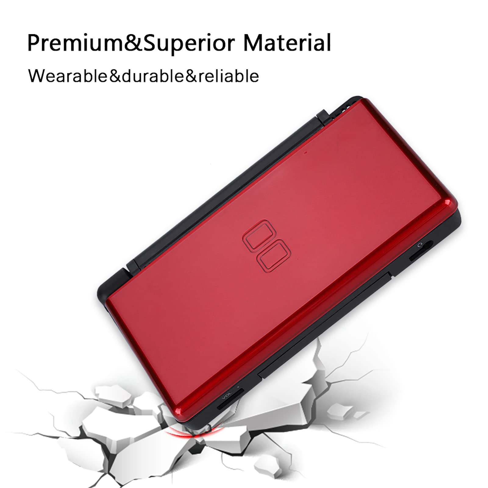 Cas de Remplacement Transparent NDSL, Kit de Boîtier pour DS, Pièces de Réparation Complètes Lite NDSL(Rouge)