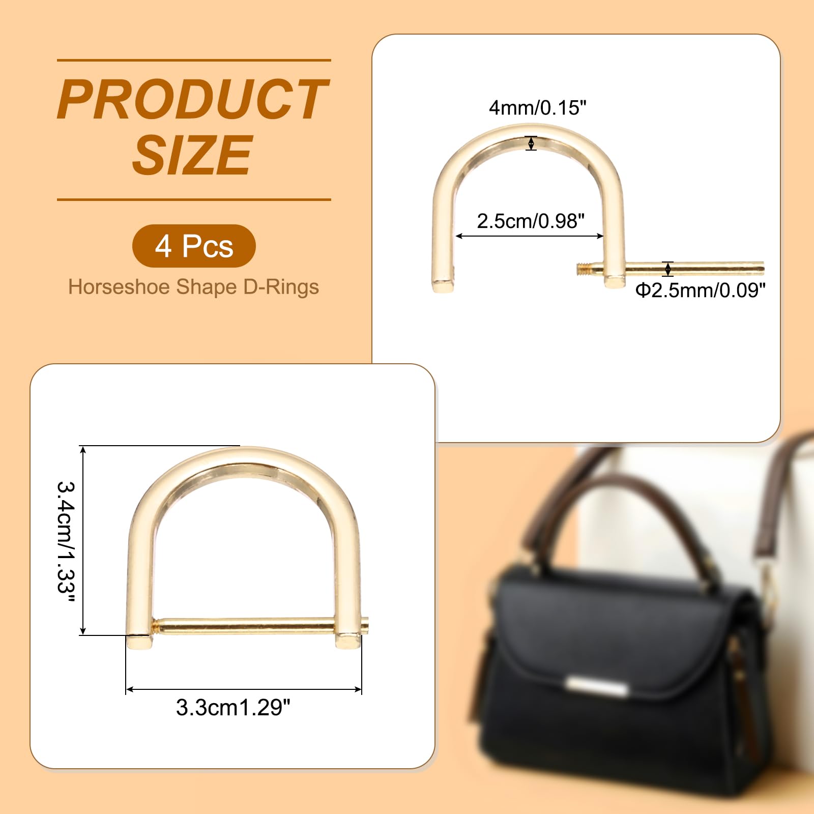 PATIKIL 1" D-Rings Screw in Shackle - Image 2