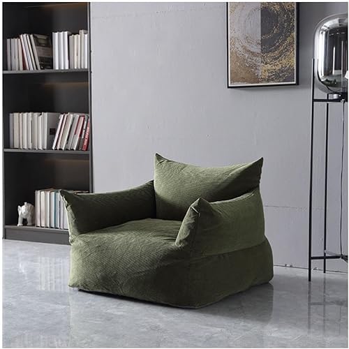 Miniatura 10 de PEKJI Puf interior sofá puf con relleno dormitorio suave y esponjoso silla perezosa sala de estar ocio sala de estar sillón tatami Gris