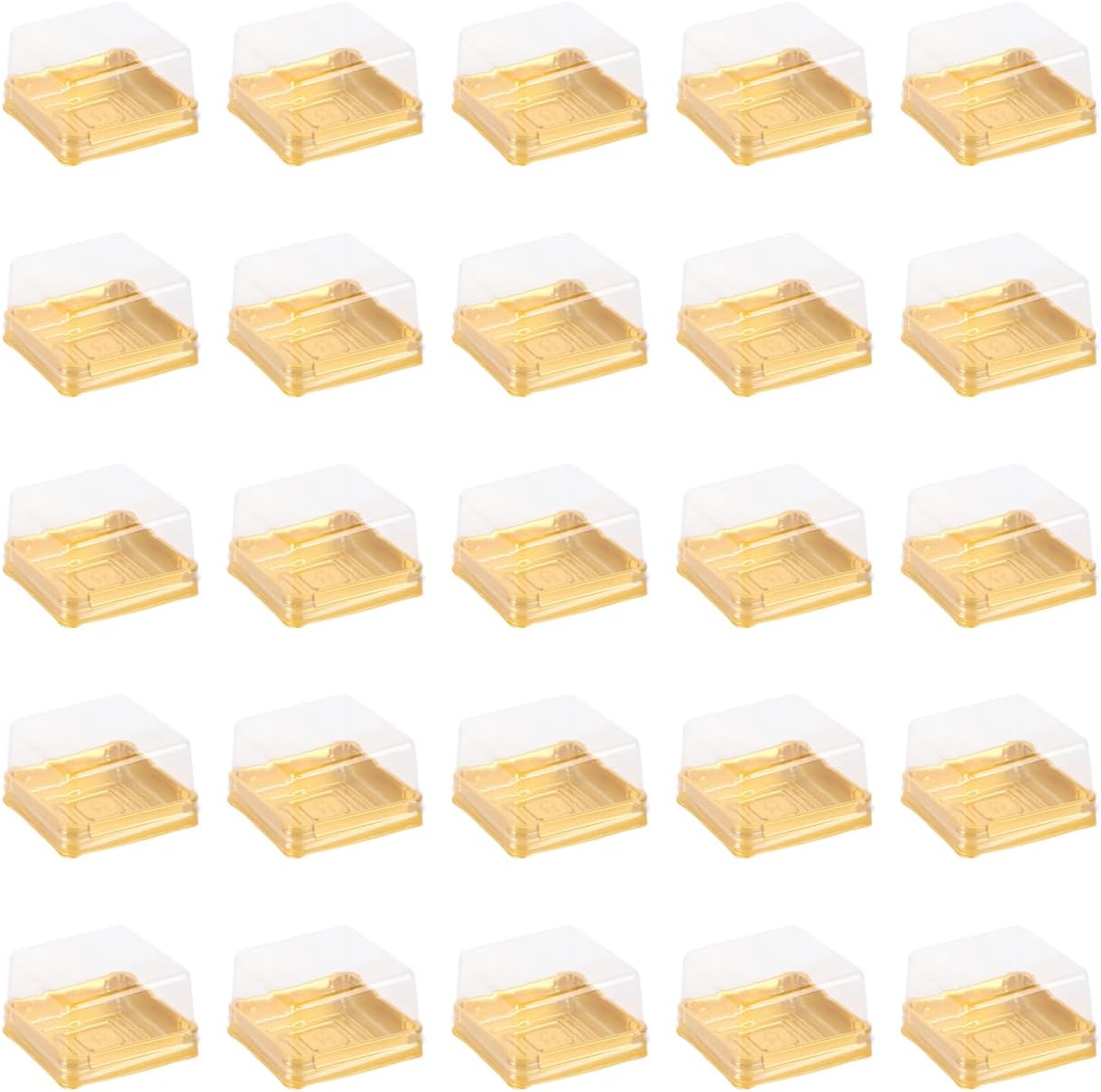 DOITOOL 150 Pack Single Clear Plastic Mooncake Box with Transparent Lids, Square Moon Cake Trays Mooncake Packaging Boxes, Muffins Dome Box Transparent Dessert Boxes (2.1x 2.1x1.5inch)