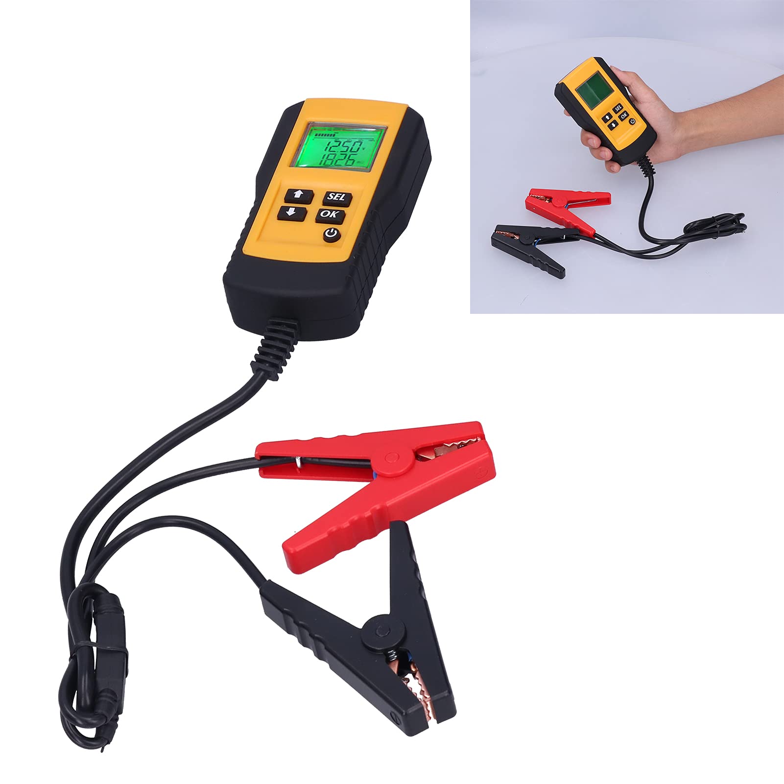 Haofy Probador de Batería Digital Analizador de Batería de Alta Precisión para de 12 V, Comprobador de Portátil para Análisis de de Automóvil Adecuado para Trabajos Eléctricos