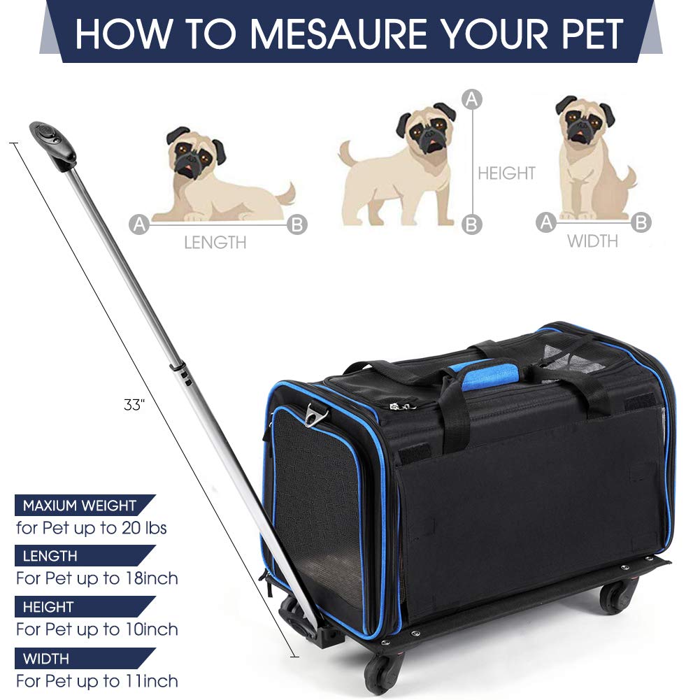 collapsible rolling pet cart