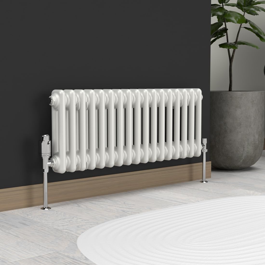 Lux Heat White Horizontal 2 Column Traditional Radiator 300mm (H) x 785mm (W) โ image 1