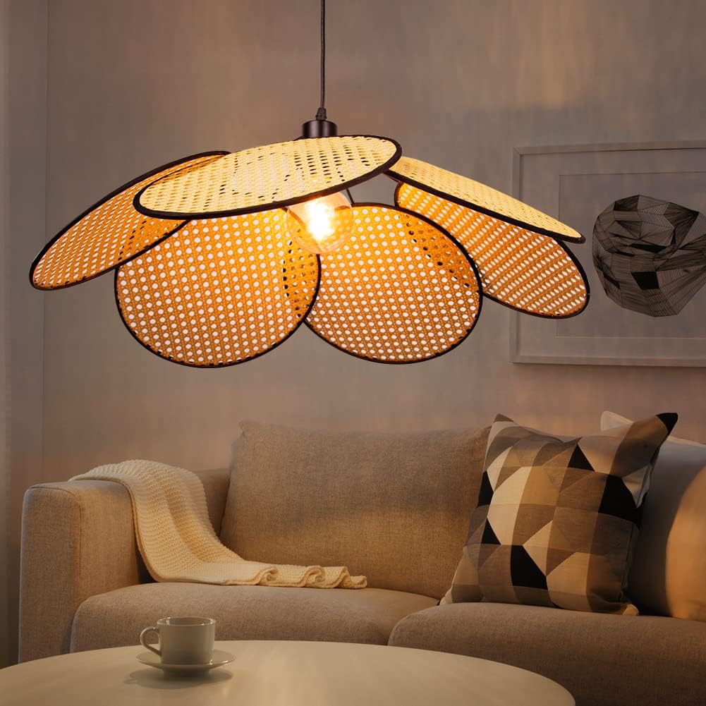 Buy Littleglovo Rattan Pendant Light, Wood Pendant Light Fixtures