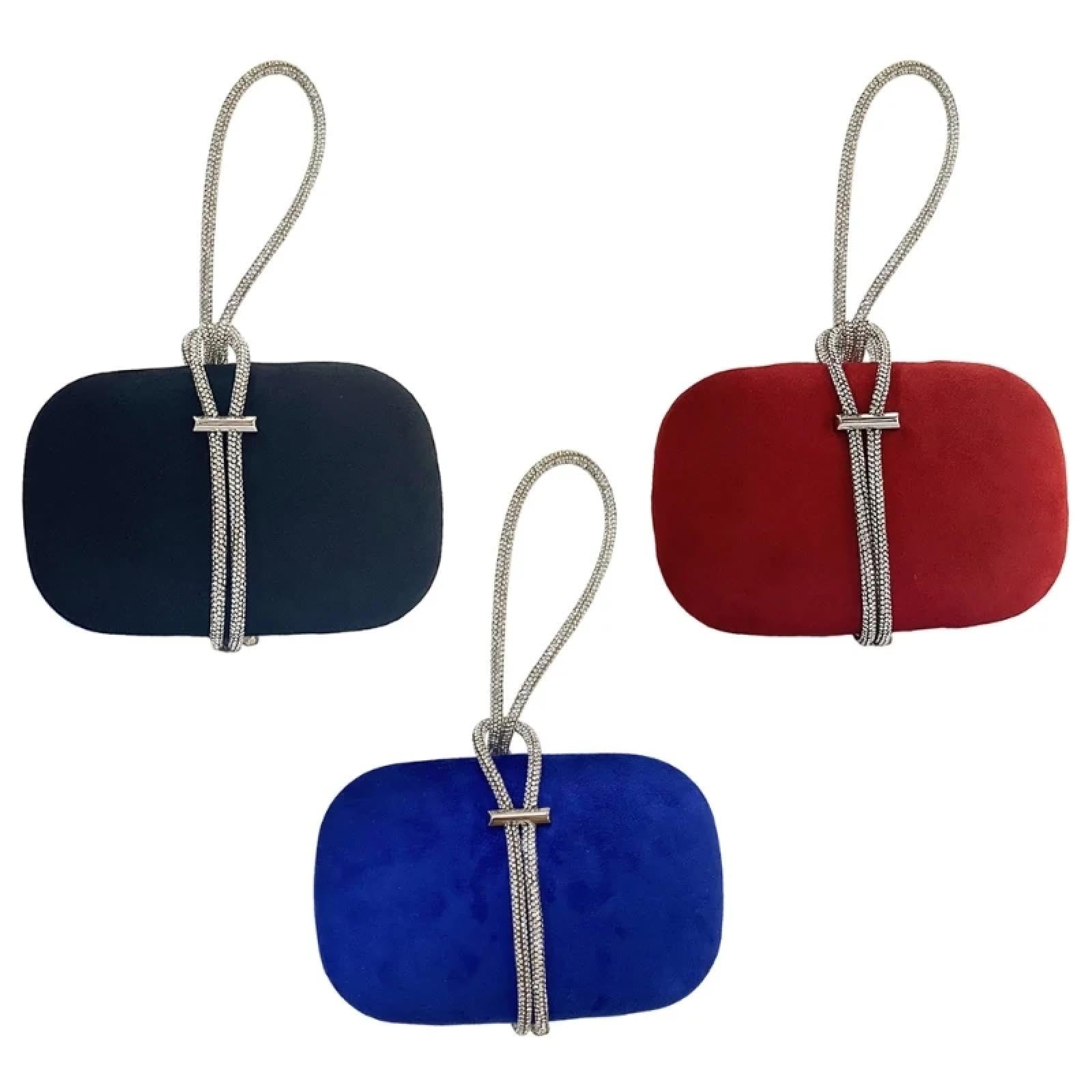 Pochette Donna Elegante Borsa da Sera in Velluto con Strass da Donna Elegante per Feste Banchetti Matrimoni Pochette Borsa da Donna