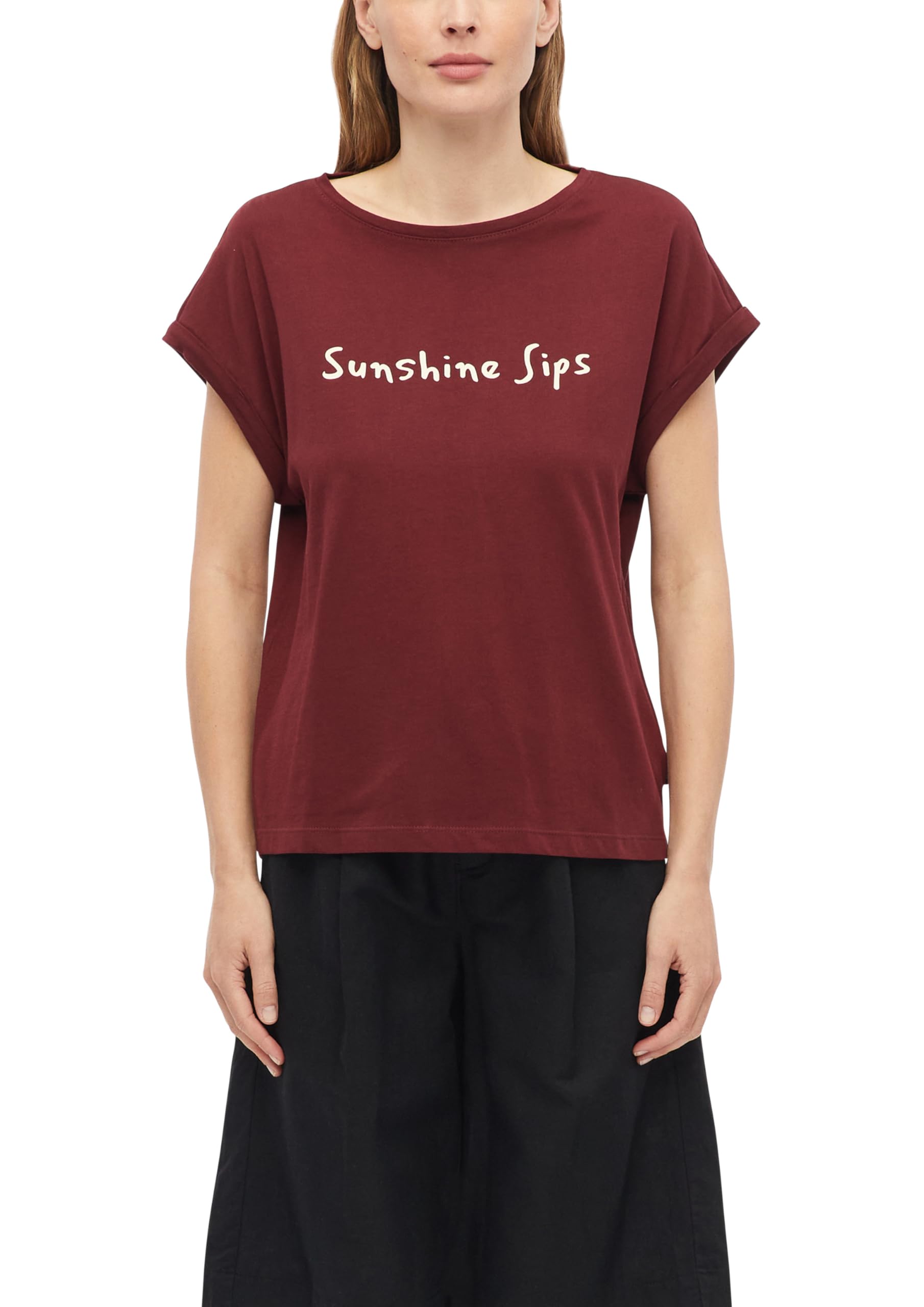 s.Oliver Women's 2178612 T-Shirt with Front Print (Pack of 1), red, 20