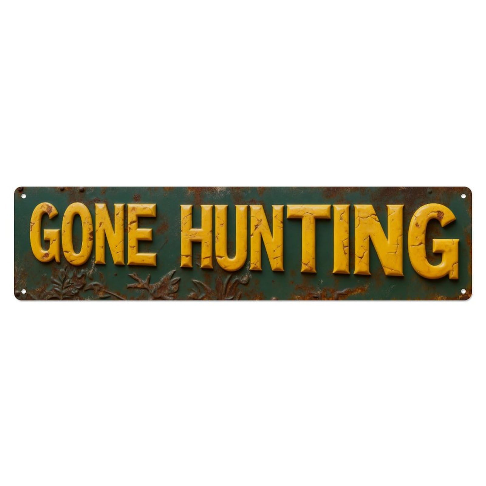 Gone Hunting Pattern Design Metal Tin Sign Plaque