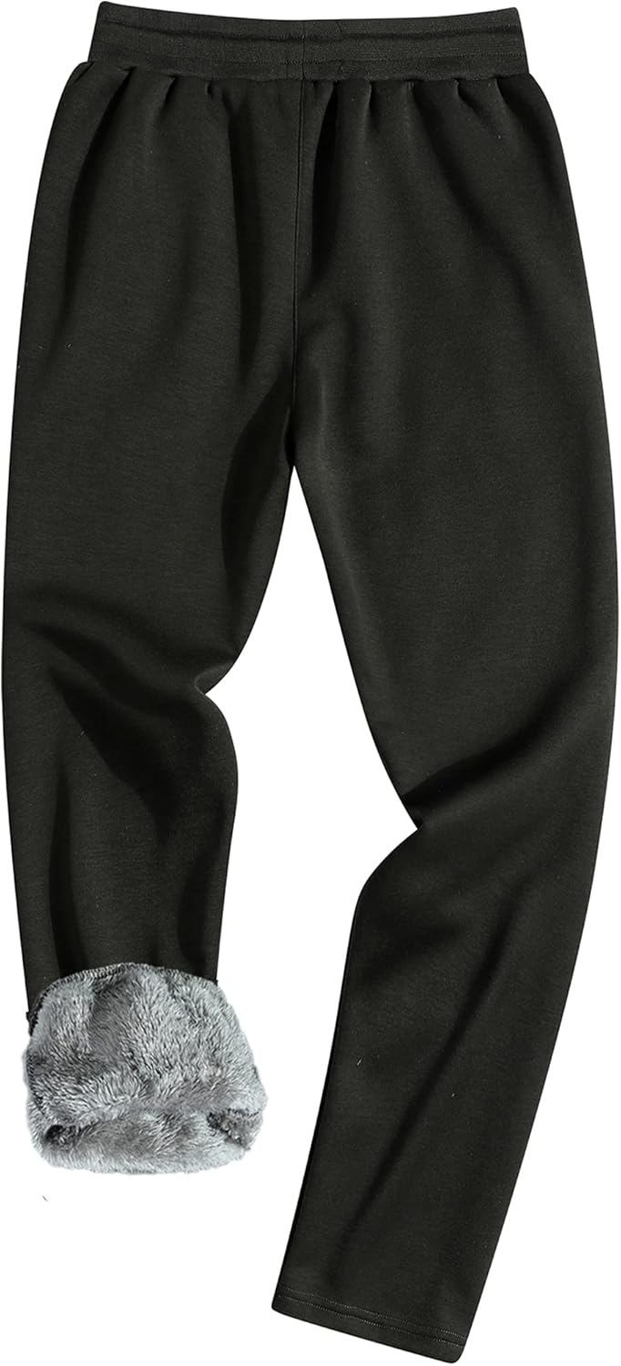 GXAMOY Men's Winter Fleece Pants Sherpa Lined Sweatpants Active Warm Thick Jogger Pants - Image 3