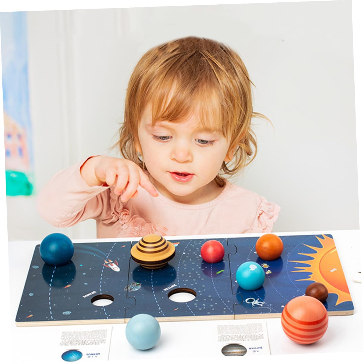 Puzzle dei Pianeti Montessori in Legno per Bambini | Gioco Cognitivo a Incastro, Pratica Logica e Memoria, Tema Spazio per Apprendimento Precoce
