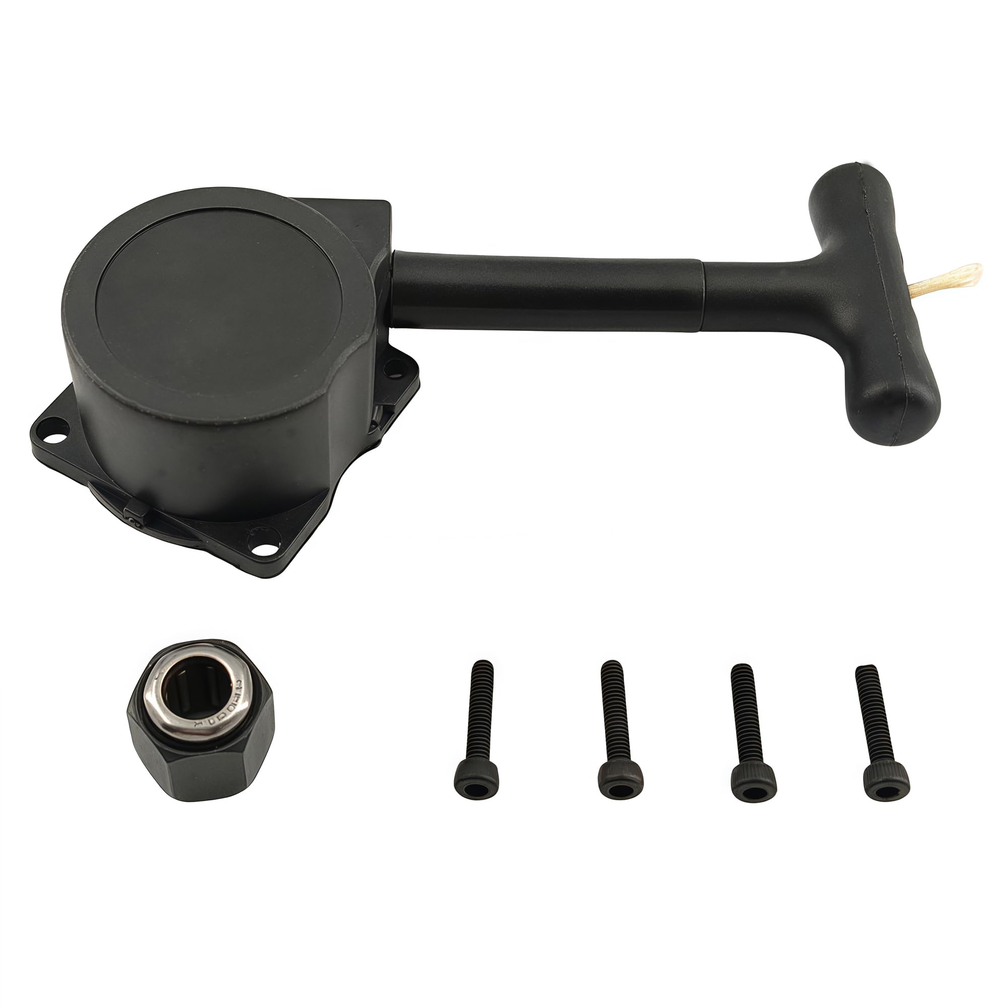 RC Nitro Engine Pull Starter R020 with 12mm One-Way Bearing R025 Hex Nut – Compatible with 1/10 Traxxas, HSP, Redcat, Himoto, Vertex VX .16 .18 .21, CXP SH .18 .21