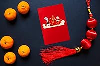 Vista 3 de Fsaoor - Tarjeta de feliz año nuevo chino 2023, tarjeta desplegable 3D, tarjetas de felicitación del año del conejo con sobre, tarjetas de regalo