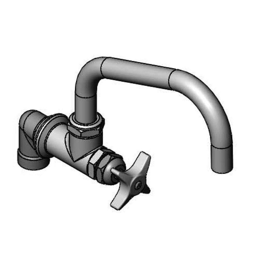 T&S Brass BF-0299-08 Single Wall Mount Big-Flo Faucet, 8" Swing Nozzle, 00LL Street Elbow