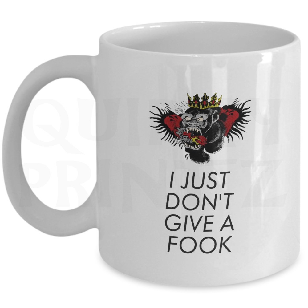 Quirky Printz White Novelty Conor Mcgregor I Just Don't Give A Fook Funny Gift Slogan Mug Sk197