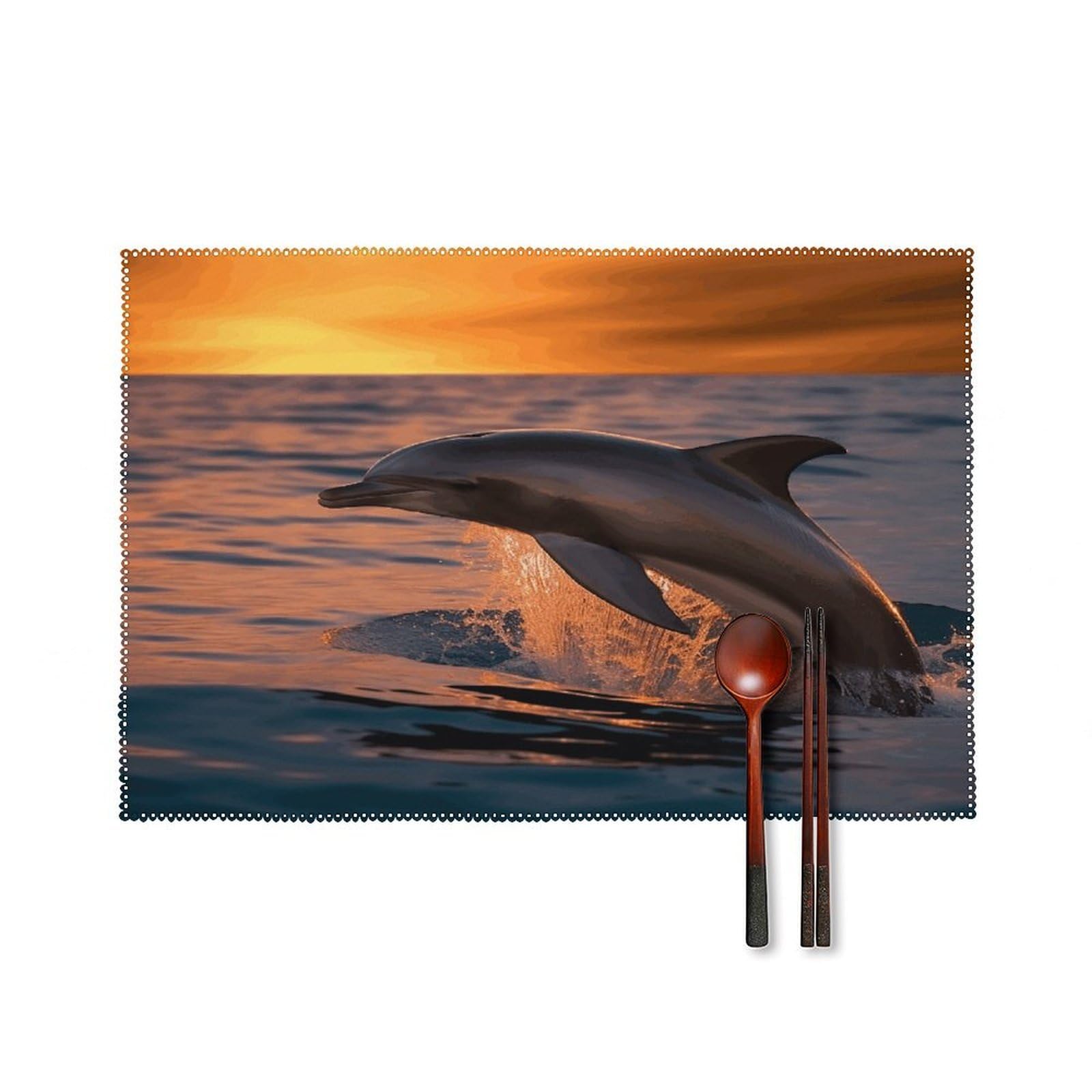 Fodpand Style Dusk Dolphin Placemats Set Of 4 Place Mats Table Mats