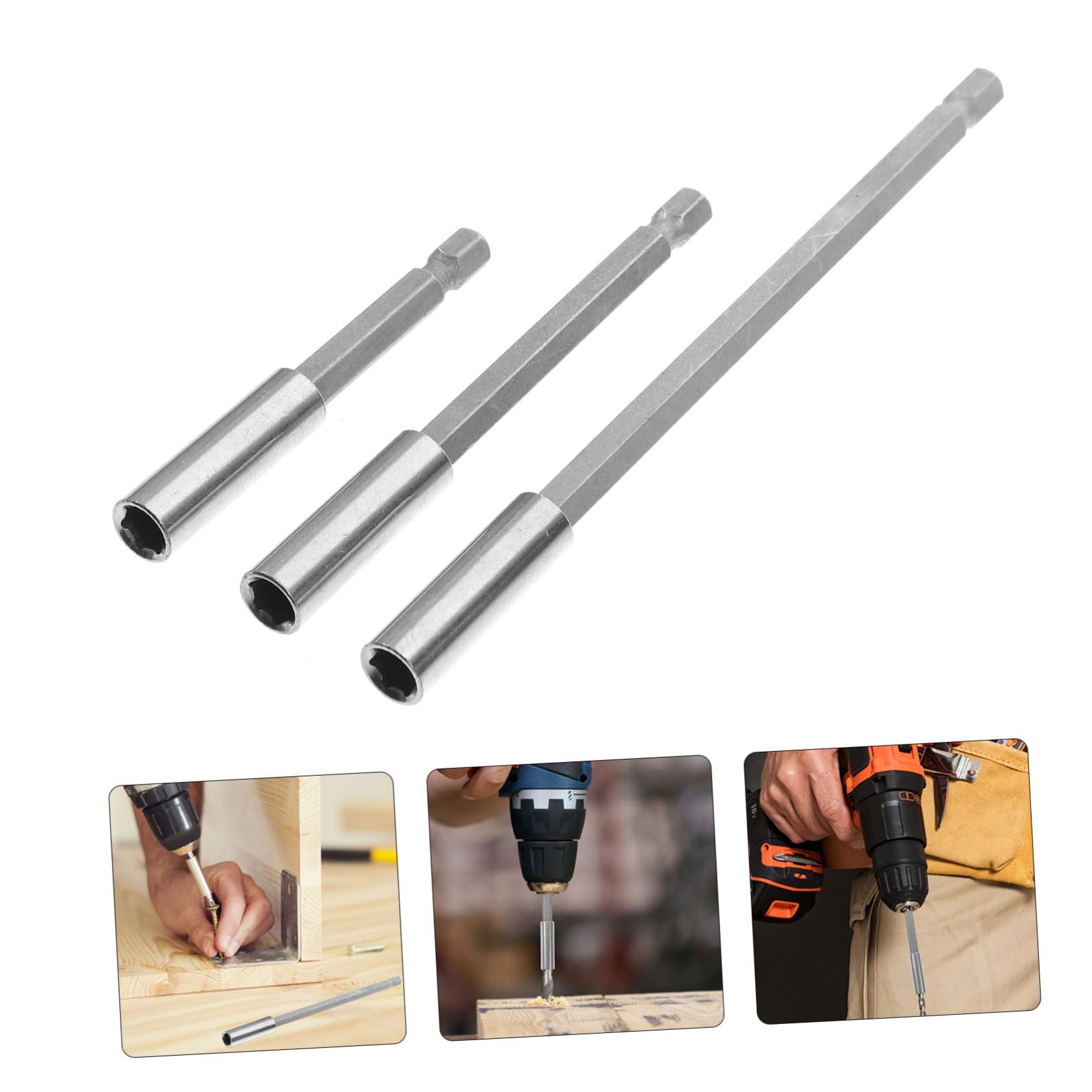 15 Pezzi Prolunga per Trapano con Supporto Magnetico Aste Estensibili in Acciaio al Carbonio Resistente Compatibile con Adattatori Attrezzo Professionale per Falegnameria e