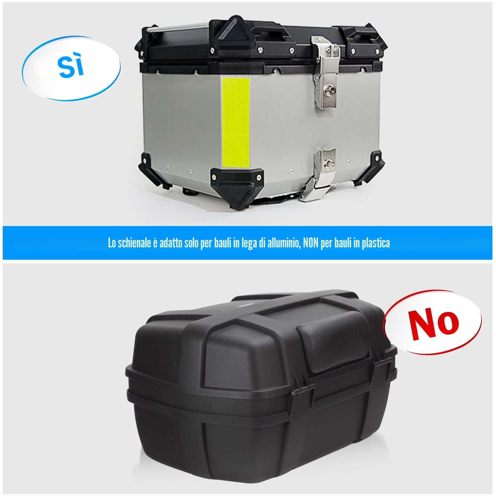 PSLER Cuscino di Supporto per la Schiena per Bauletto Moto, Custodia Bagagli Universale Schienale Imbottitura (45L)