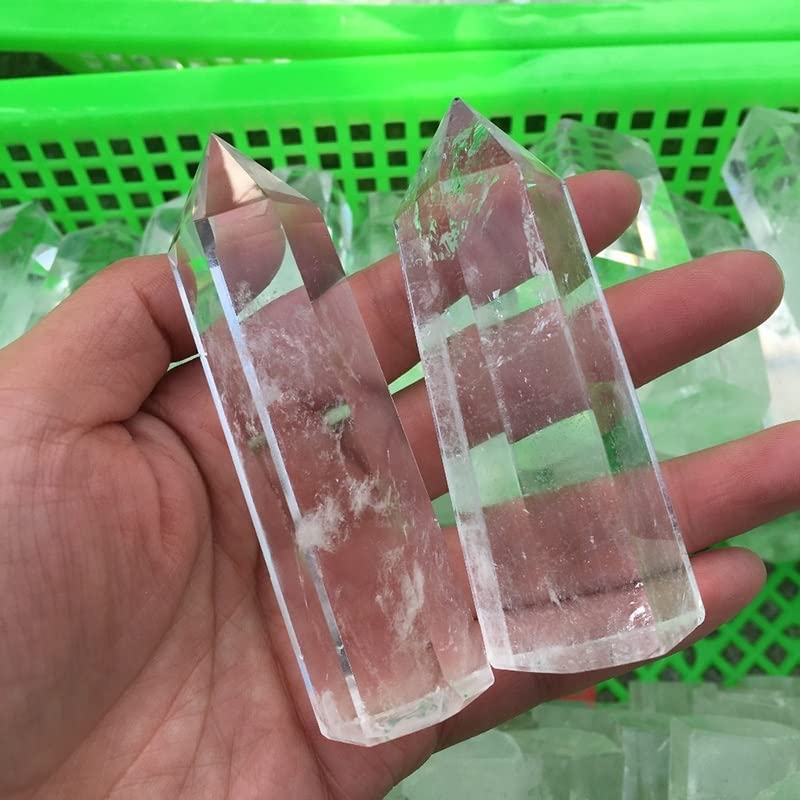 Piedras de cristal de cuarzo transparente en varita de columna para decoración Feng Shui 6