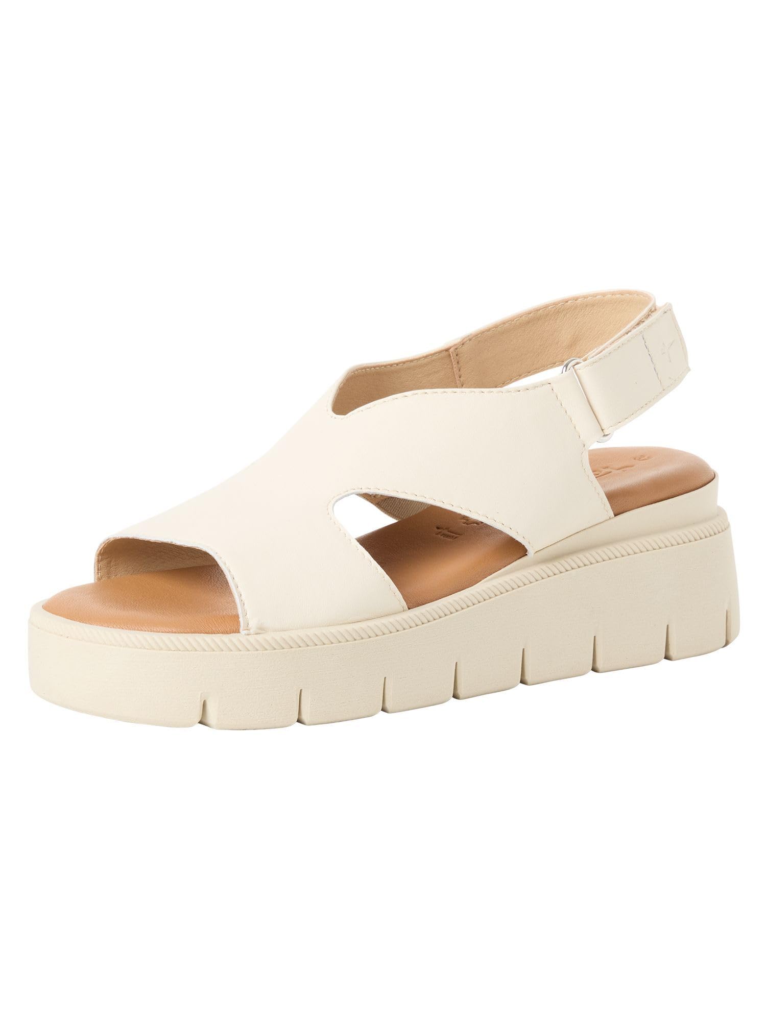 Tamaris Women’s sandal with wedge heel beige 5.5 UK