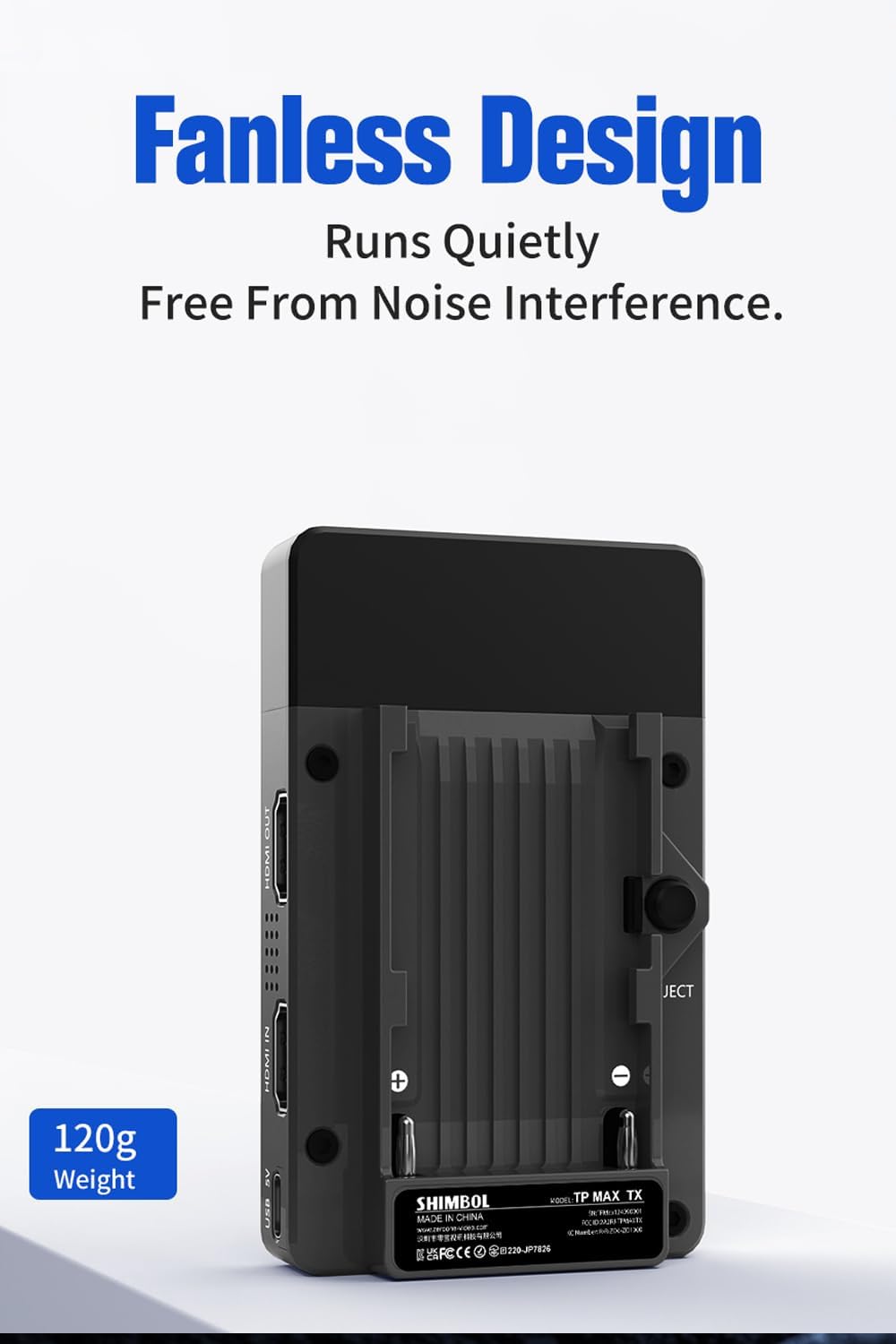 Shimbol TP Max fanless design and weight