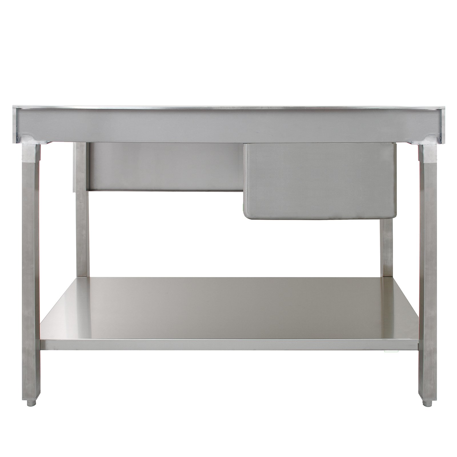 Fregadero de Cocina Acero Inoxidable 1 Seno a la Izquierda+Escurridor a la Derecha 120x60x90cm con 2 Coladores Desagüe GRATIS Lavaplatos Pila Cocina 1 Seno+Escurridor para Lavar Platos Kitchen Sink