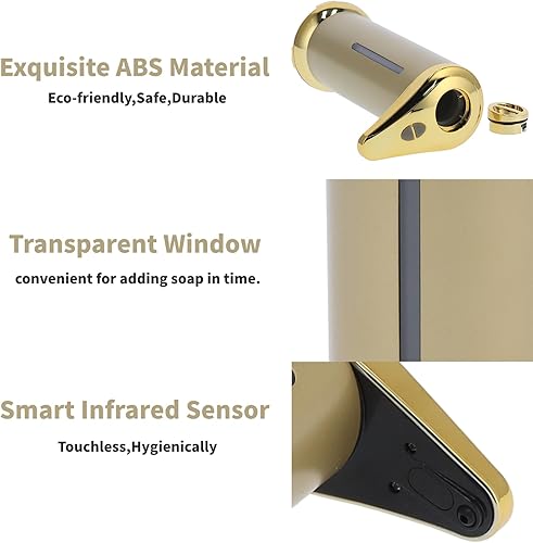 Miniatura 7 de Dispensador automático de jabón, dispensador de jabón sin contacto de 8.5 fl oz con base impermeable, dispensador de jabón manos libres, dispensador