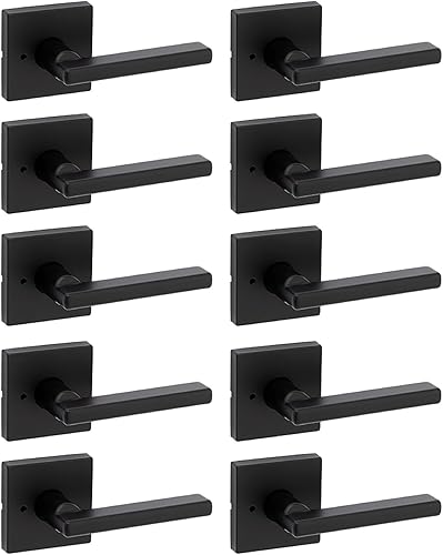 Miniatura 39 de Kwikset Halifax Manija interior de puerta de privacidad con cerradura, manija de puerta para baño y dormitorio, cerradura de botón de presión sin