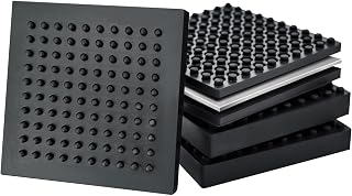 BXI Exercise Equipment Mat Heavy Duty - 4 x 4 x 0.8 Inches 4 Pcs Non Slip Noise Reduction Anti Vibration Treadmill Stationary Bike Mats, Thick Steel Embedded Rubber Pad for Hardwood Floors & Carpet