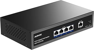 5 Port Gigabit PoE Switch with 4 PoE 78W, Upgraded Fast Network Switch, Durable Metal Casing, Support IEEE802.3At/Af, Traffic Optimization, Plug and Play Unmanaged Ethernet Switch.