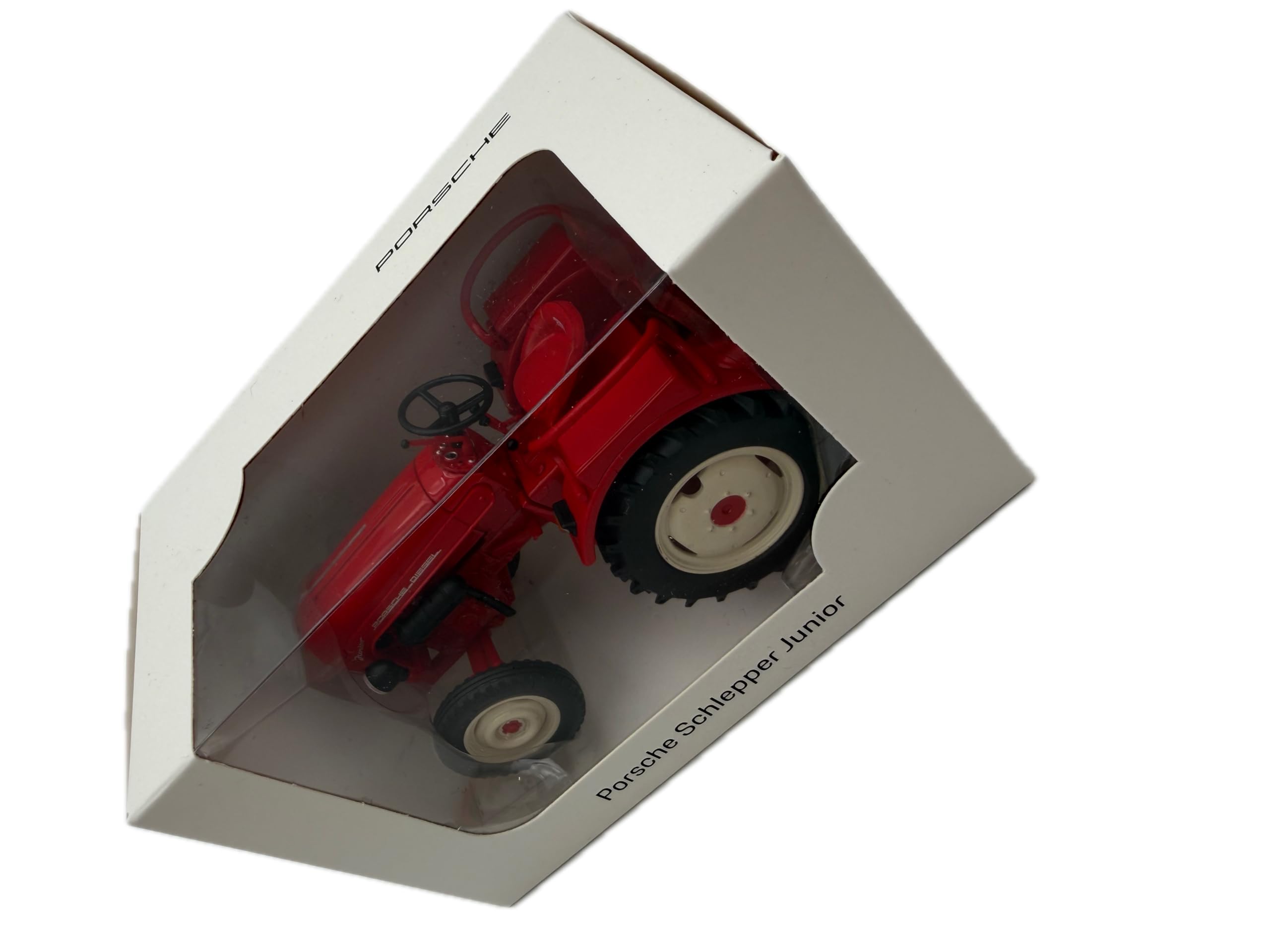 Porsche Schlepper mit Kupplung Modellauto 1:24, rot - Detailgetreues Sammlermodell I GT Marketing I Miniatur Fahrzeug (Museum Edition)