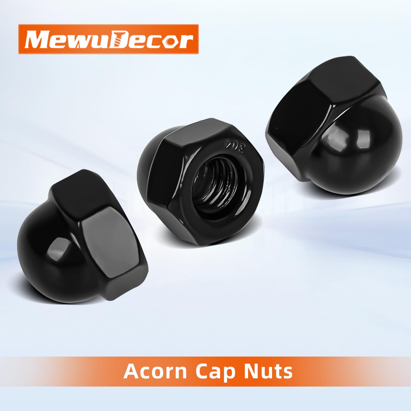 Black Acorn Nuts - 50 PCS Stainless Steel -3 Black Acorn Nuts - 50 PCS Stainless Steel -3