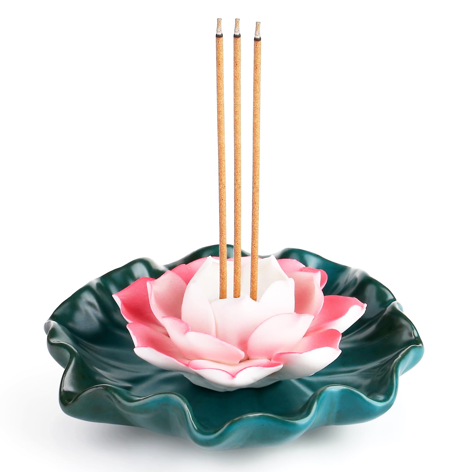 FEMONGY Wierookkegelhouder 2 stuks wierookkegelhouder Lotus wierookbrander wierookbrander wierookhouder incense houder voor thuis kantoor theehuis decoratie, 4 cm