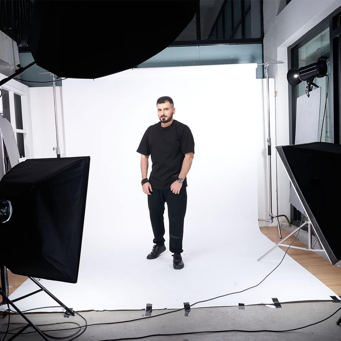 Buy Phsureo Seamless Photo Photography Backdrop Paper,Black Photo Background Paper Roll (81“x32