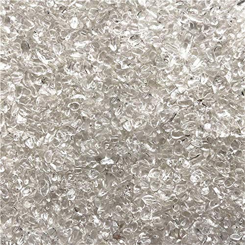 Preisvergleich Produktbild Polieren von Naturweißkristall-Schotter Naturkristall-Entmagnetisierungsstein Feiner Schotter Geeignet für Kristallschmuck zur Herstellung von Aquarium-Heimdekoration (1000 g, 7-9 mm)-1000g 7-9mm(Up