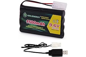 6.4V 1500mAh Ni-MH Rechargeable Long Lasting Battery Pack with Charger Cable for...