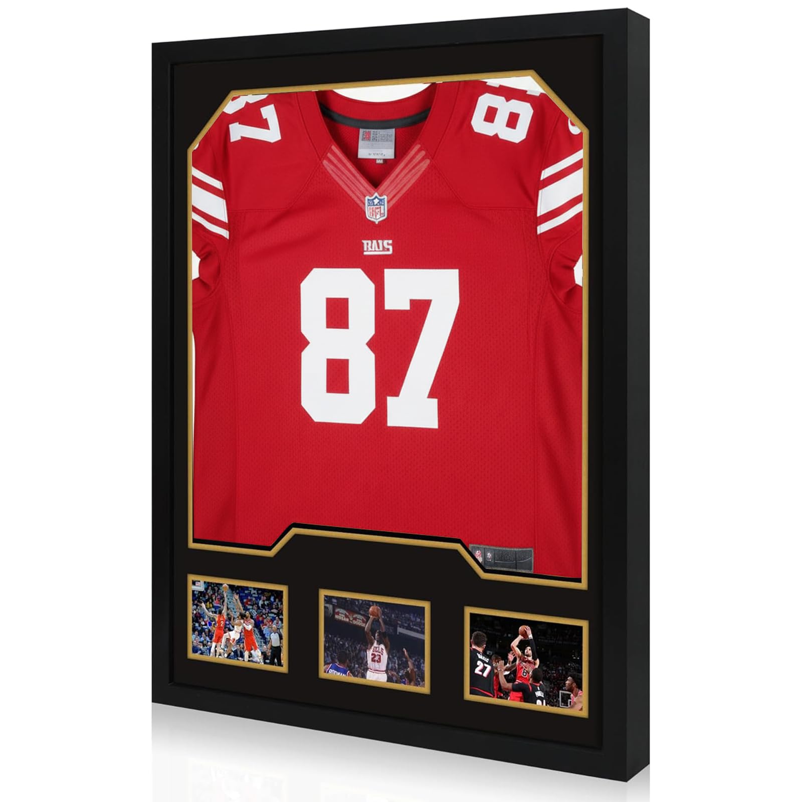 Football Shirt Frame Display Kit - Premium Deep Box Frame for Jersey Preservation, DIY-Friendly Assembly, Perfect for Home Decor & Sports Memorabilia - 60cm x 80cm Black