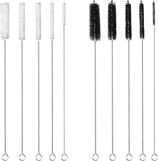 Pipe Straw Cleaner Brush 12 inch Long, 10 PCS Set Bristles Diameter(4+8+10+12+16mm) for Cleaning Straw, Pipe, Sippy Cup, Bottle and Tube