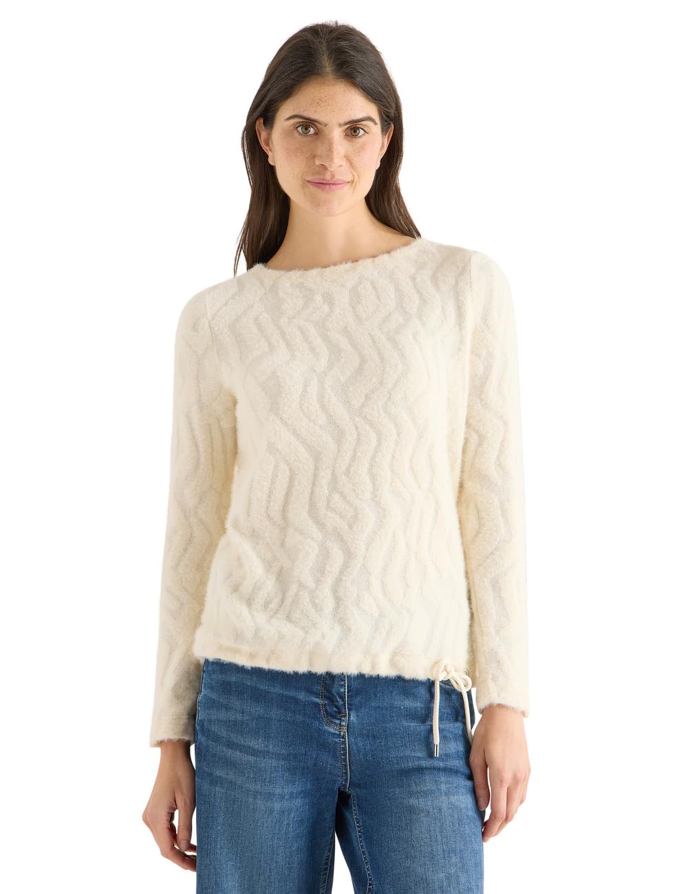 Damen Federgrarn Jacquard Shirt