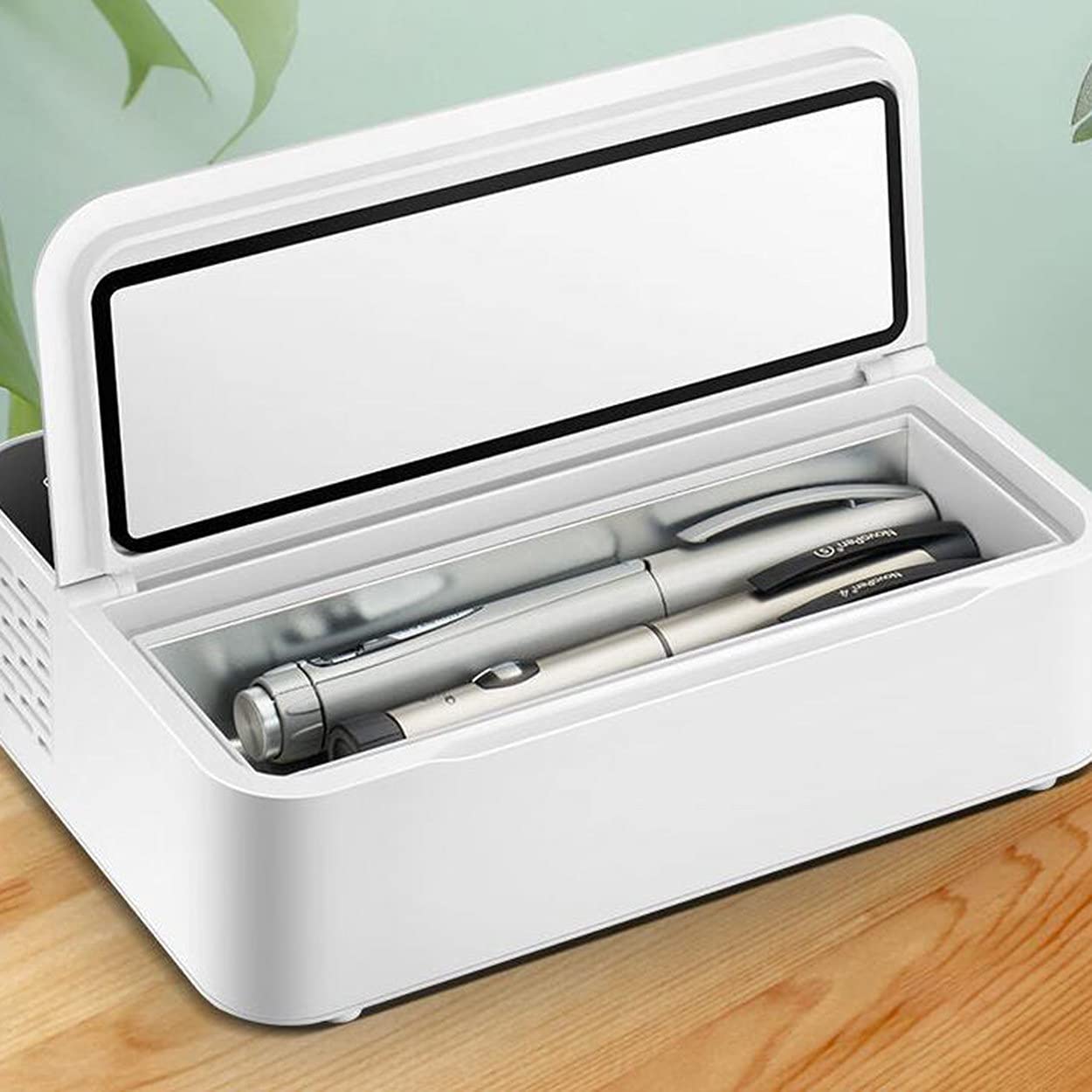 Etui chłodzące na insulinę, mini lodówka na leki i chłodziarka na insulinę - podróżne, domowe, przenośne etui chłodzące do samochodu/małe pudełko podróżne na leki, 2 baterie (3 baterie)