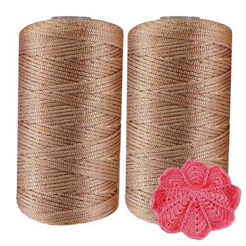 Genérico De Crochet, 2 Piezas De Seda De Hielo, Lino De Hielo para Sombrero De Sol De Verano, Bolso De Ganchillo Tejido A Mano, Cojín