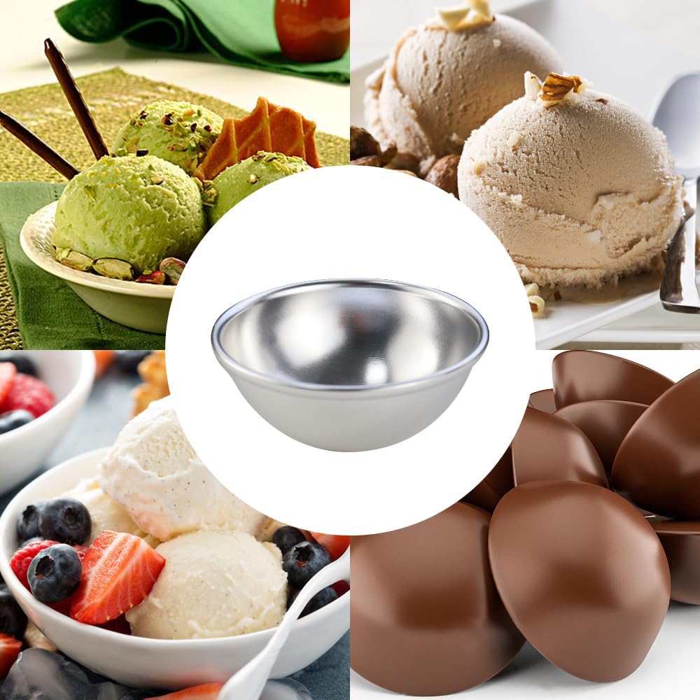 10 Pcs Hemisphere Cake Pan Anodized Aluminum Half Ball Cake Mould 3D Small Hemisphere Cake DIY Birthday Cake Pan Pudding Baking Mold Handmade Pastry Cupcake Mould