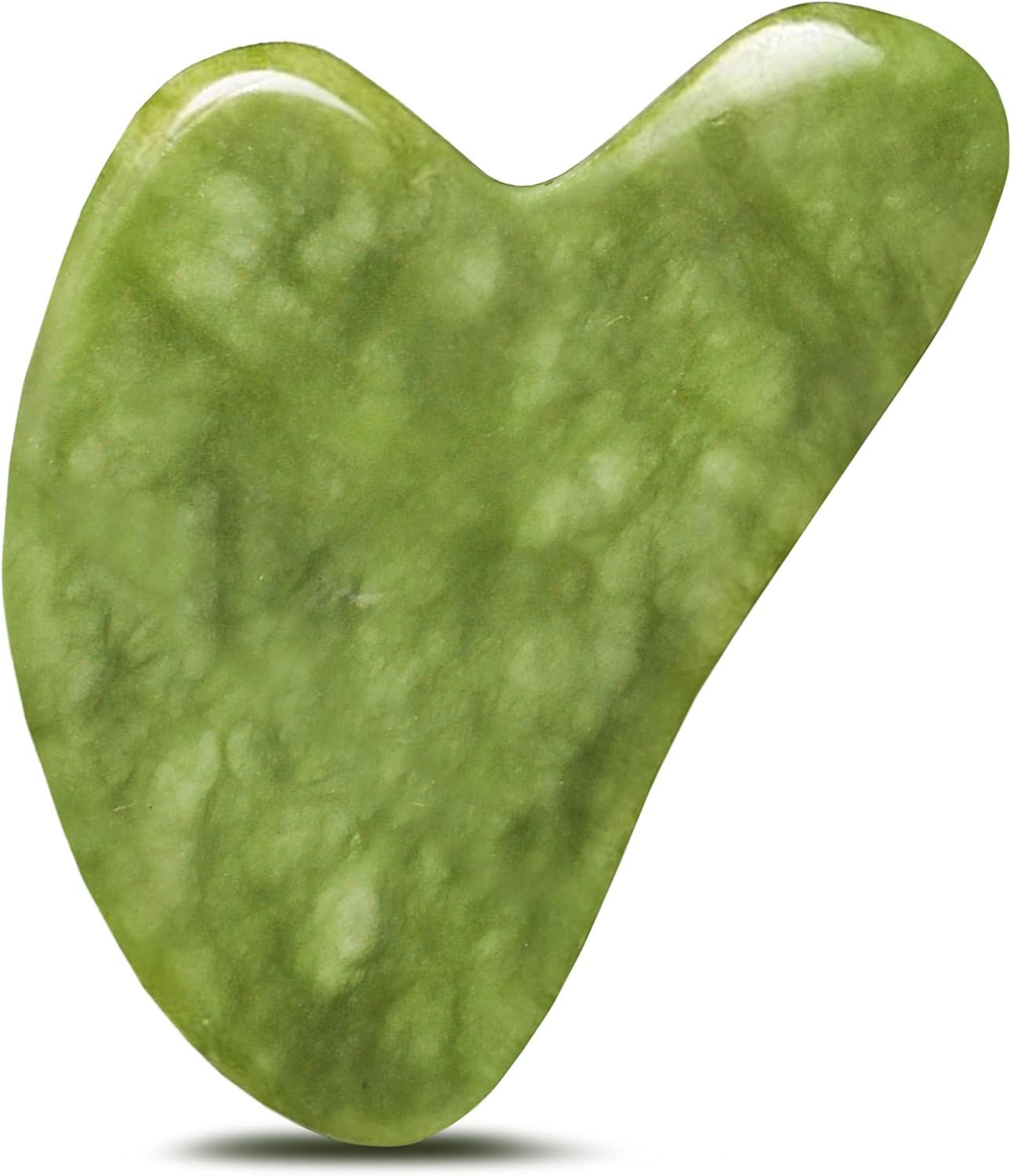 Gua Sha Jade for Face | 100% Authentic Natural Jade Gua Sha Jade Face Roller | Original Gua Sha Facial Tools, Premium Skincare, (Jade) GuaSha Face Massager Guasha Tool