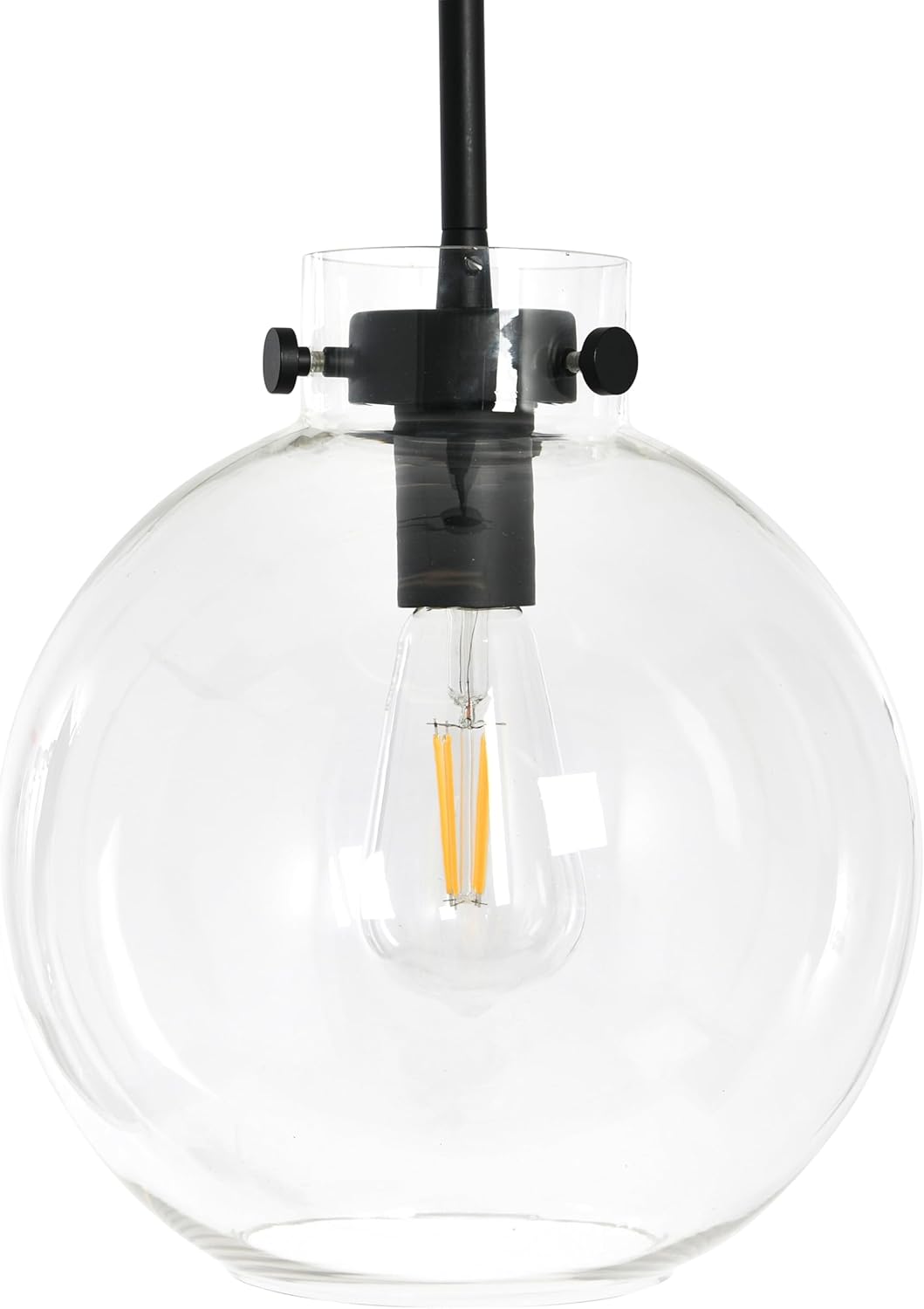 Marson - Round Clear Glass and Metal Ceiling Light, Matte Black