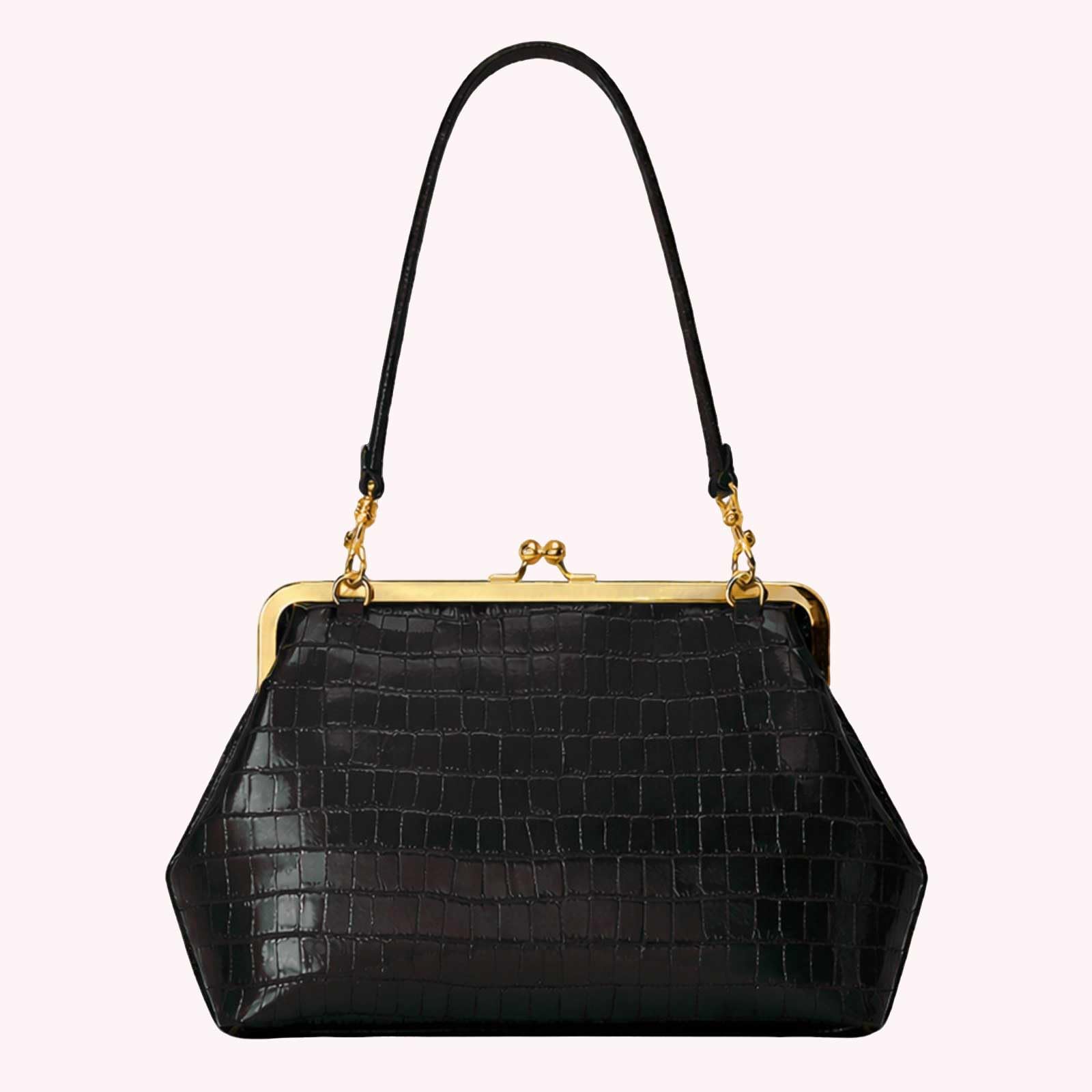 Bolso de mujer vintage estilo clásico con asa superior de PU, gran capacidad, cierre de beso, bandolera desmontable para viajes, compras, trabajo, fiesta y uso diario