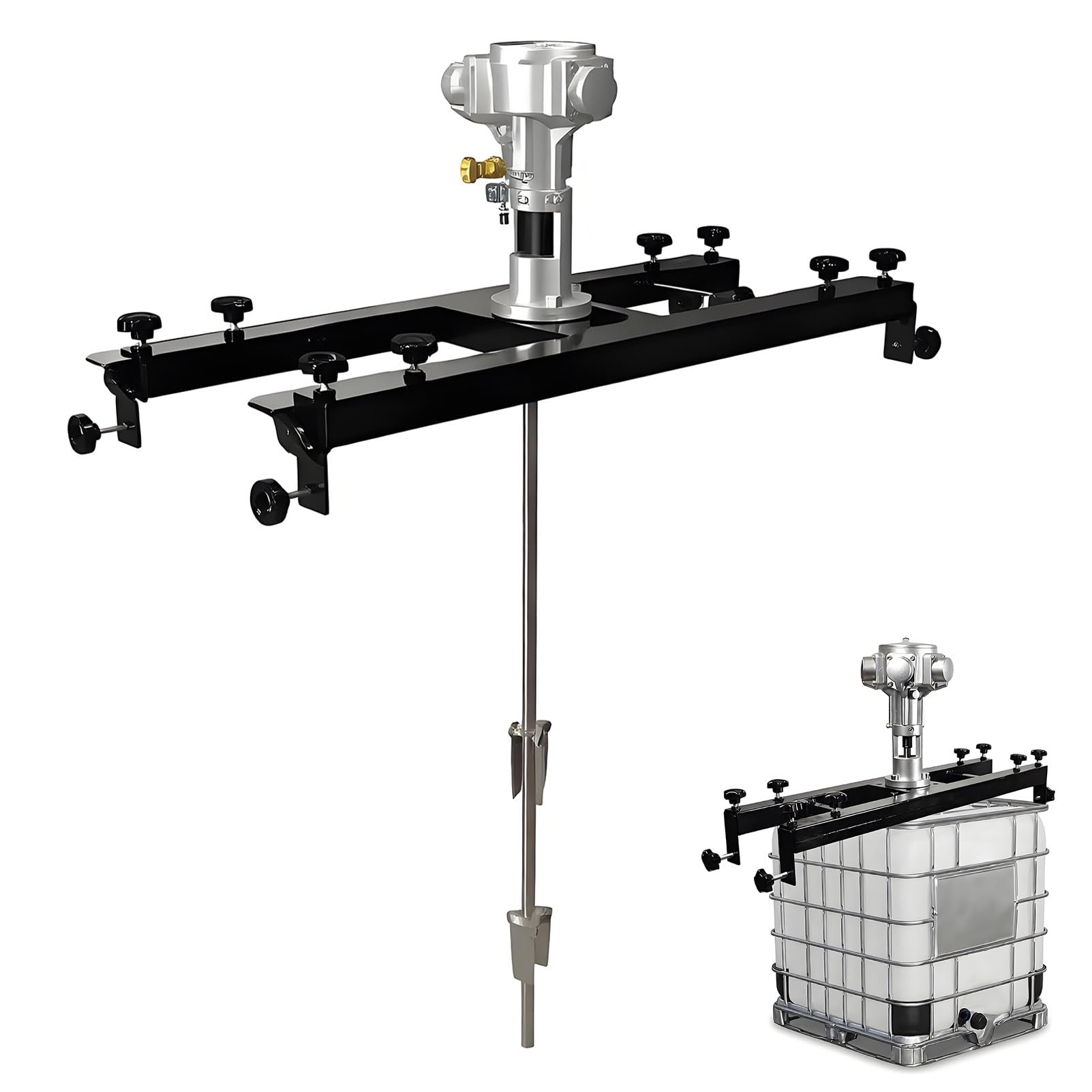 EpyGnom IBC Air Agitator, Pneumatic Tank Stirrer with Stainless Steel Folding Propeller, 265 Gallon for 100000 cP Max Viscosity, for Aqueous Paints, Inks, Dilute Glues & Emulsions 1/2HP-3Cylinder