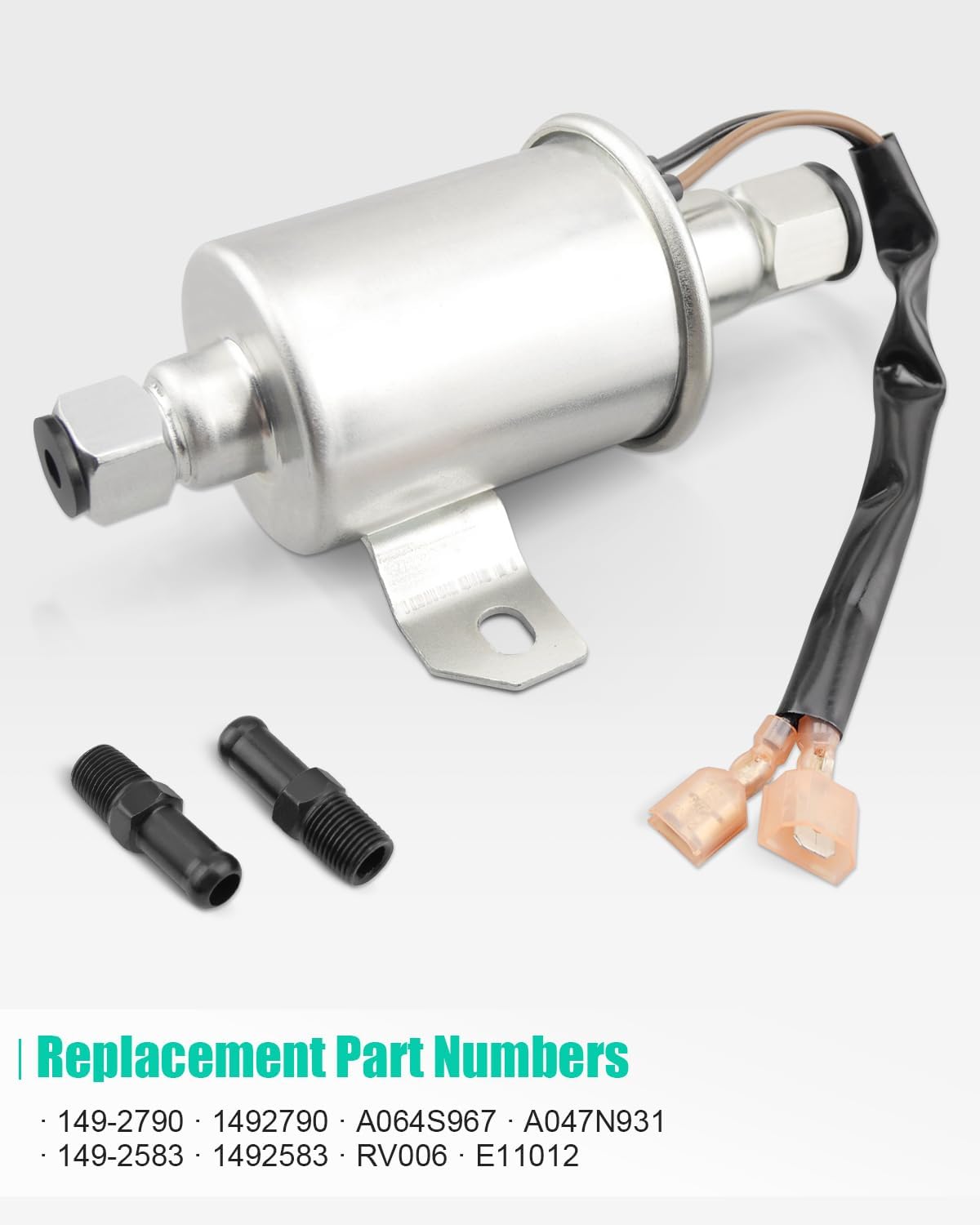 12V Universal Fuel Pump Fit for Cummins Onan Generator RV QD8000 8HDKAK-1046N 3.5-5 PSI 25-35 GPH, Replaces 149-2790 A064S967 A047N931 149-2583 RV006 E11012