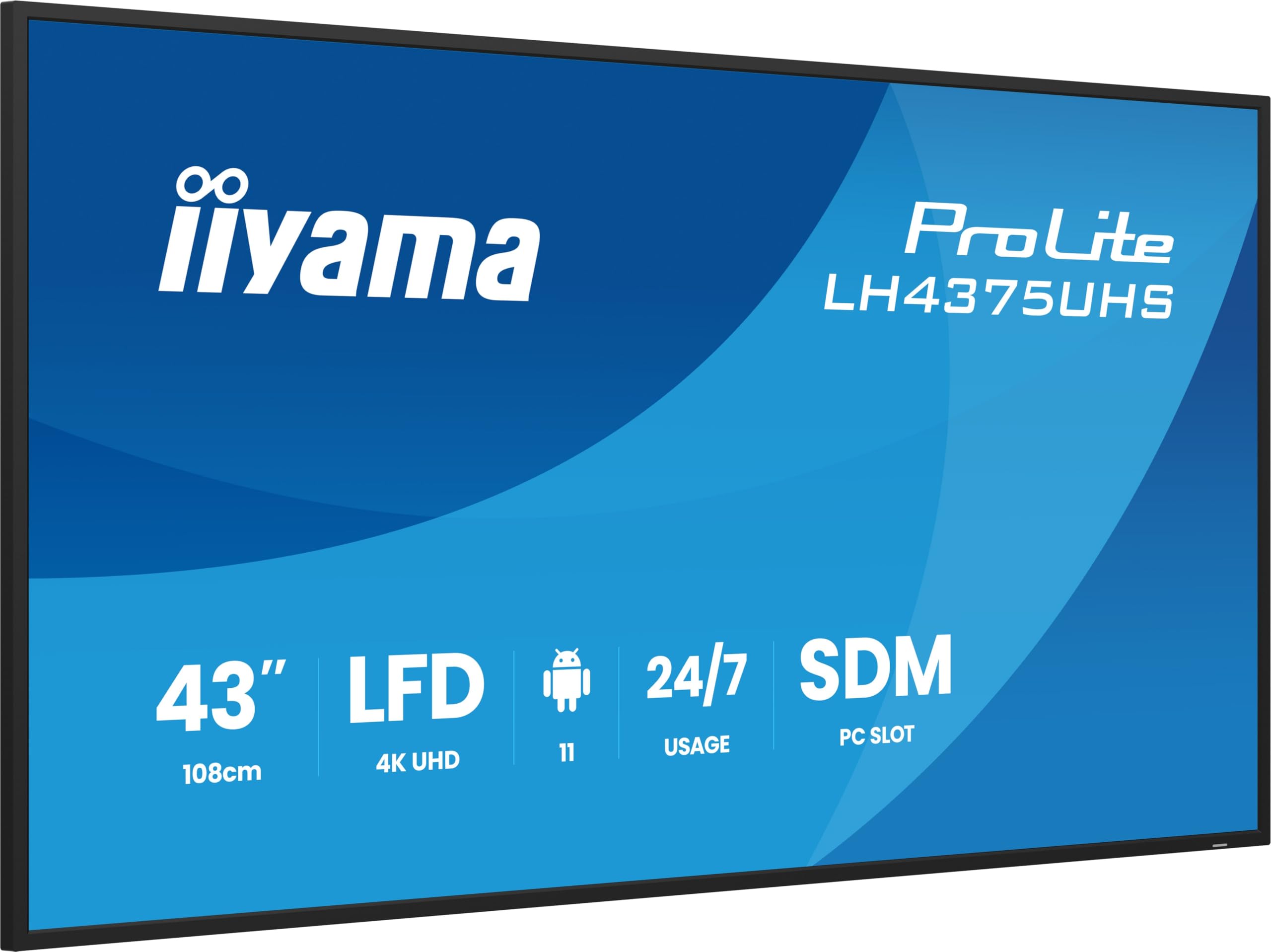 iiyama Prolite LH4375UHS-B2AG – 42,5 Zoll 4K UHD Digital Signage Display (IPS LED, Android 11, 24/7 Betrieb)
