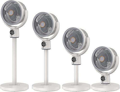 Miniatura 7 de Ventilador de pedestal inalámbrico con luz nocturna, ventiladores eléctricos de piso USB, cabezal agitador para el hogar, control remoto,