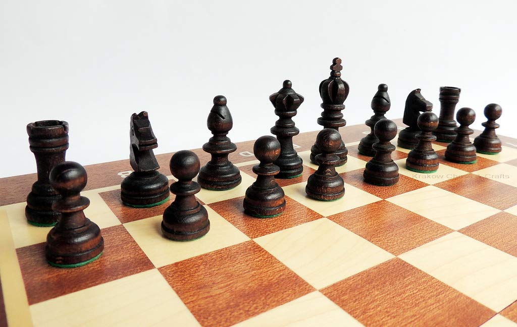 Master of Chess Echiquier Bois Olympique 35 cm - Tournoi Jeu D'échecs - Fait Main Jeu Echec - Echecs en Bois Pliable - Jeux D'echec pour Enfants et Adultes