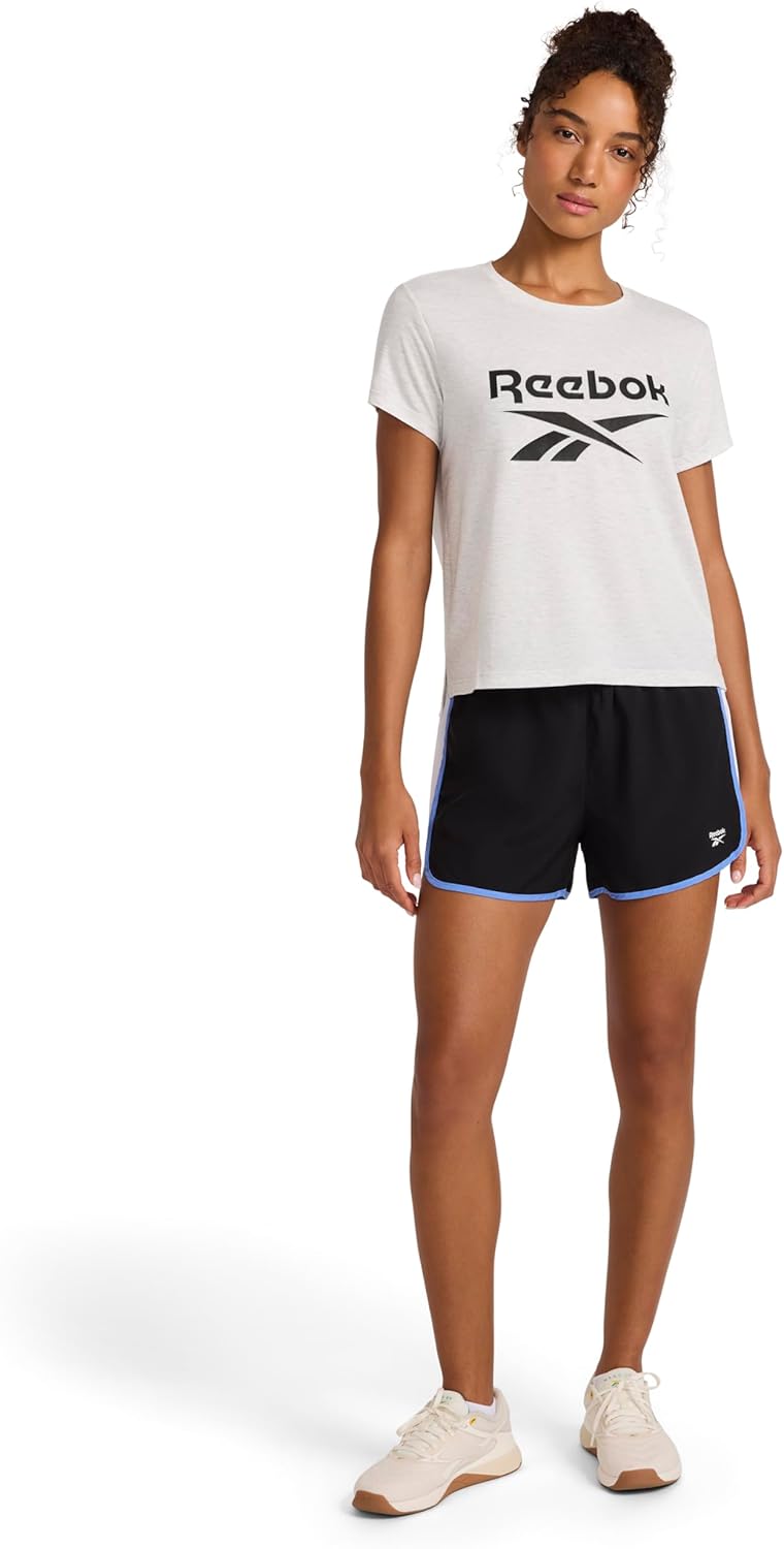 Reebok Womens Crewneck T-Shirt, Standard Fit, Lightweight Stretch Poly Soft Jersey Fab - Image 3